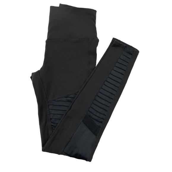 ALO Yoga Pants - Alo Yoga Moto Leggings Full Length Charcoal  Womens Size Small